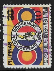 Philippines ~ Scott # 1481 ~ Used ~ Local Government Surcharged