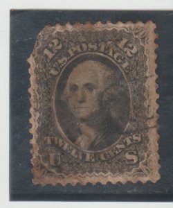 US Scott #69 - USED - 12 cent Washington Issue - CV $95 corner Flaw stain