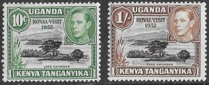 Kenya Uganda # 98-99   KGVI  Royal Visit 1952  (2)  Mint NH