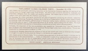 GB #MH61 Used on Cover Cachet - Bicentennial Parliament Closes Ports [CVR209]