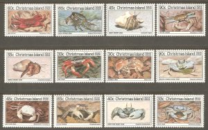 CHRISTMAS ISLAND Sc# 162 - 173 MNH FVF Set of 12 Crabs