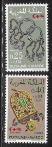 Morocco 1969 Jewelry red crescent cross society Sc B15-B16 MNH A48