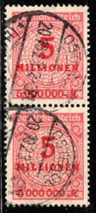 Germany Reich Scott # 285, used, pair, exp.h/s, Mi# 317AP