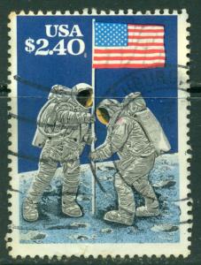 SCOTT # 2419 $2.40 MOON LANDING ON PIECE, USED, GREAT PRICE!