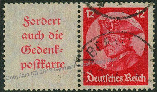 Germany 1933 Frederick Fridericus Michel W45 Se-Tenant Zusammendruck 53274