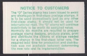 BK143 D Nondenominated Booklet - 2113a plate #1