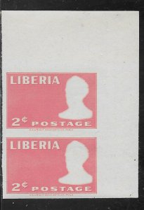 Liberia Sc #314 vertical pair  imperf / missing black NH VF