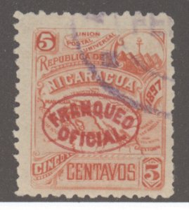 Nicaragua, Scott #o102, Used, thin (0.004)