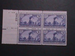 ​UNITED STATES-1944-SC# 922-TRANSCONTINENTAL RAILROAD -MNH IMPRINT PLATE BLOCK