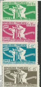 French Colonies #B3-B6 Set Complete  (MLH)   CV $5.00