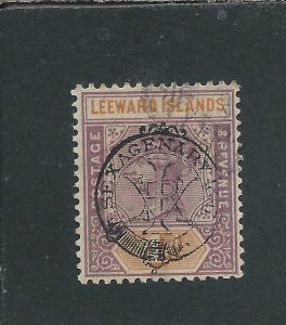 LEEWARD IS 1897 4d DULL MAUVE & ORANGE FU SG 12 CAT £80