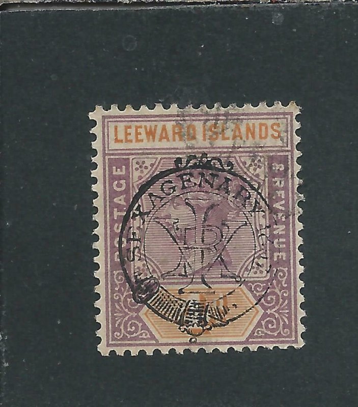 LEEWARD IS 1897 4d DULL MAUVE & ORANGE FU SG 12 CAT £80