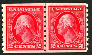 U.S. #413 MINT LINE PAIR OG LH