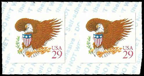 PCBstamps   US #2597v Coil Pair 58c(2x29c)Liberty & Eagle, red, MNH, (PCB-5)