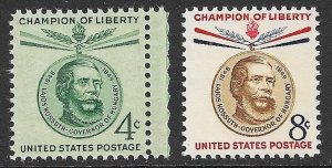 USA 1958 Lajos Kossuth Set Champion of Liberty Series Sc 1117-1118 MNH