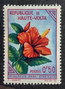 Upper Volta 1963 Scott 111 MNH - 0.50F, Flowers, Hibiscus rosa-sinensis