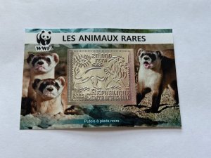 WWF, Fauna, Animals 2023 year 6 blocks Foil. Silver perforated  NEW MNH**