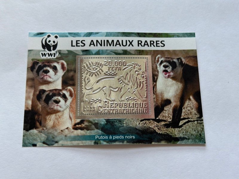 WWF, Fauna, Animals 2023 year 6 blocks Foil. Silver perforated  NEW MNH**