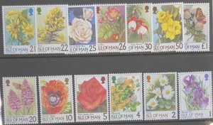 ISLE OF MAN 1998/9 FLOWERS SG773/785  MNH ..SEE SCAN