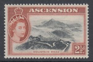 XG-Z076 ASCENSION ISLAND - QEII, 1956 Mountains, 2 1/2d. SG61 MNH Set