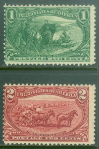 EDW1949SELL : USA 1898 Scott #285-86 Average, Mint Never Hinged. Catalog $155.00