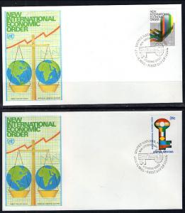 UN New York 316-317 Economic Geneva Set of Two U/A FDC