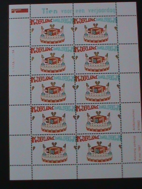 ​NETHERLANDS-1997-SC#961- GREETING-BIRTHDAY CAKES MNH-SHEET -VF- LAST ONE