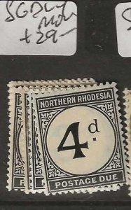NORTHERN RHODESIA  SGD1-4    POSTAGE DUE SET     MOG      P1221A  H