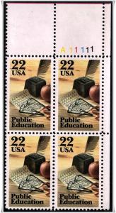 SC#2159 22¢ Public Education PB MNH 