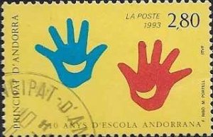 1993 French Andorra  10 Anniv of School  SC#430 used