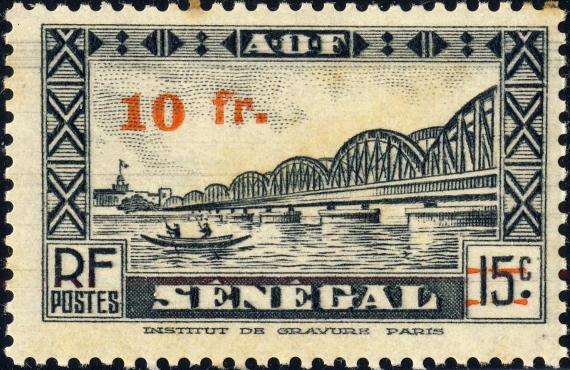 SENEGAL - 1944 - Yv.194 / Mi.229 10fr / 15c noir - Mint*