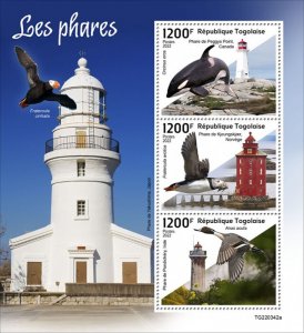 TOGO - 2022 - Lighthouses - Perf 3v Sheet - Mint Never Hinged