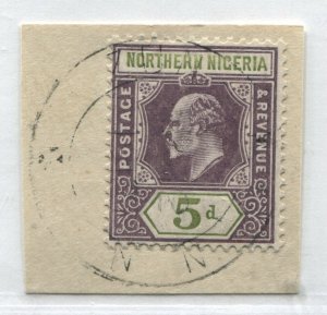 Northern Nigeria KEVII 1910 5d used on piece