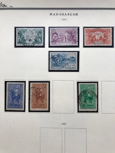 Madagascar - 21 Album Pages - Stamps in Mounts - See Scans $$$