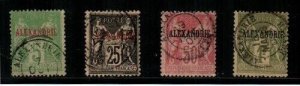 French Offices in Egypt: Alexandria Scott 5, 9, 12, 13 Used [TH1031]