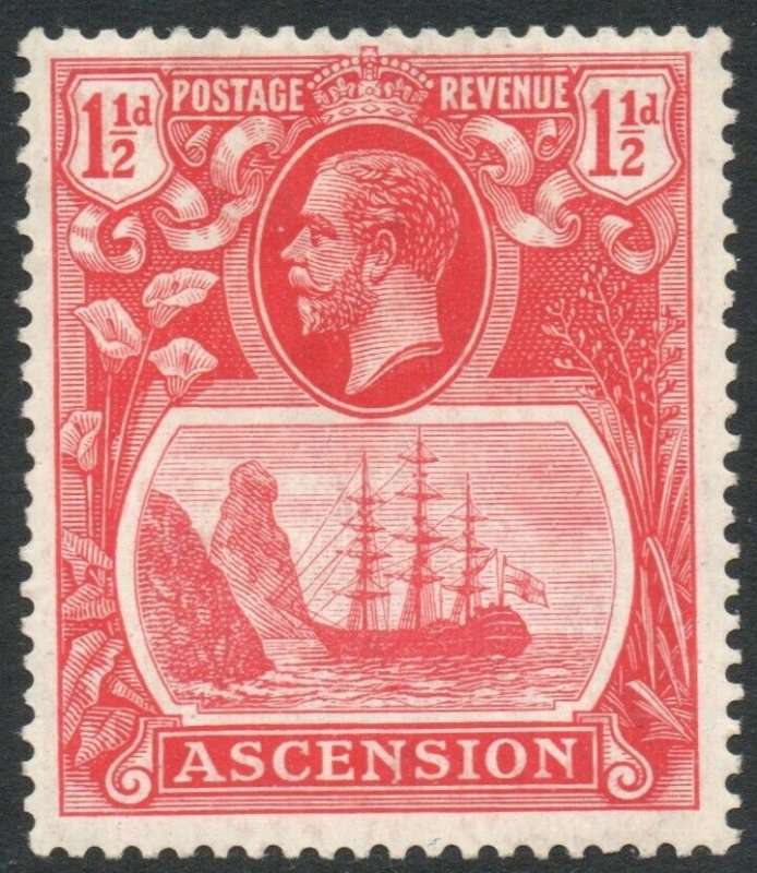 ASCENSION-1924-33 1½d Rose-Red Sg 12 LIGHTLY MOUNTED MINT V38048