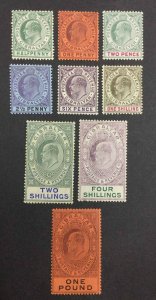 MOMEN: GIBRALTAR SG #56-64 1904-08 MINT OG H £1,100 LOT #63104