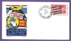 985  G.A.R.  1949, U/A FIRST DAY COVER, CACHET CRAFT/BOLL