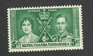 Kenya, Uganda, & Tanganyika; Scott 60; 1937;  Unused; NH