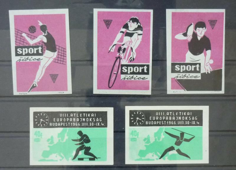 Match Box Labels ! sport athletics cycling volleyball table tennis GN11