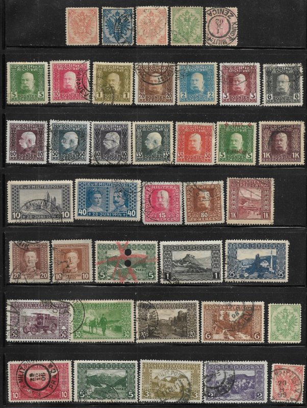 Bosnia and Herzegovina Austro-Hungarian Packet of 39 Stamps used