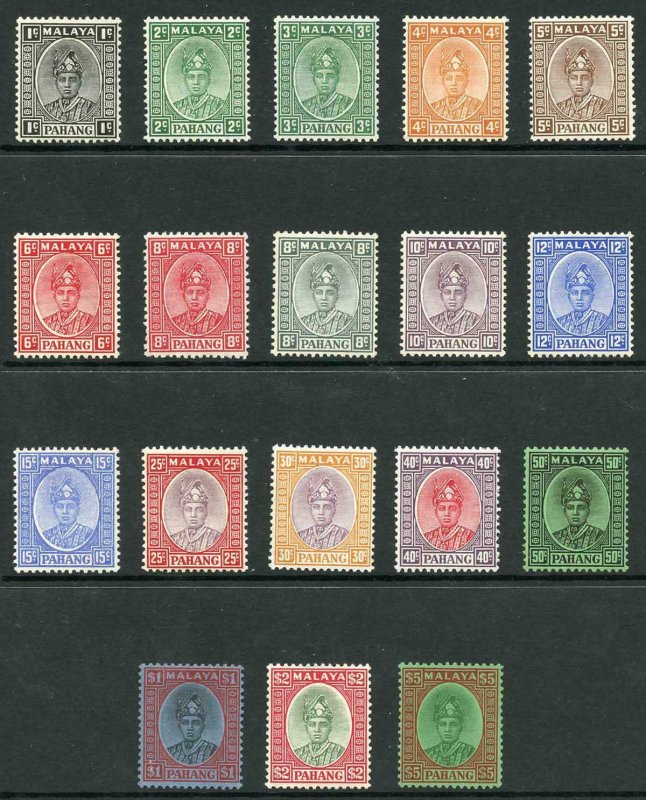 Malaya Pahang SG35/46 1935 Set of 18 Fine M/M