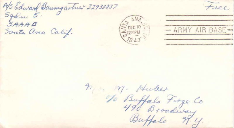 United States California Army Air Base Santa Ana 1943 machine  1942-1946  Sol...