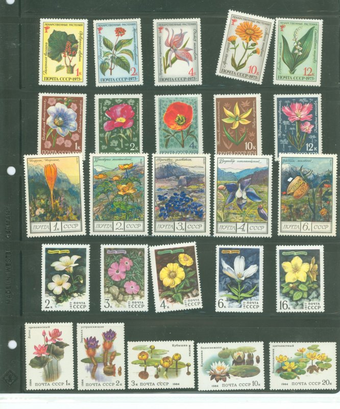 Postage Stamps Floral Collection Flower Stamps 39 Stamps Floral Flower  Theme Poland Hungary San Marino Romania Flowers of the World X 39 -   Sweden