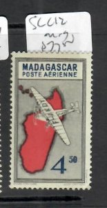 MADAGASCAR FRENCH COLONIES  (P1610B) MAP, AIRPLANE  4F  50C   SC C12    MOG