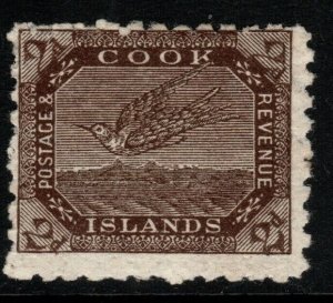 COOK ISLANDS SG15a 1900 2d DEEP BROWN p11 MTD MINT