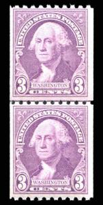 US 722 p10 Horiz Coil Joint Line Pair 1922 Fine MNH