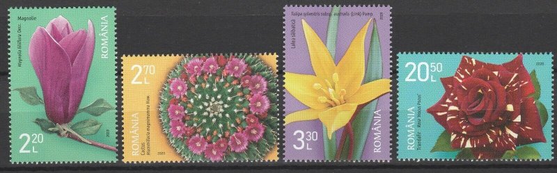 Romania 2020 Flowers 4 MNH stamps