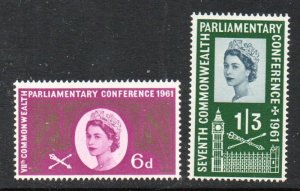 Great Britain Sc 385-386 1961 Parliamentary Conference stamp set mint NH