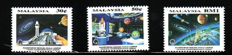 Malaysia-Sc#499-501- id7-unused NH set-Space-Planetarium-1994-